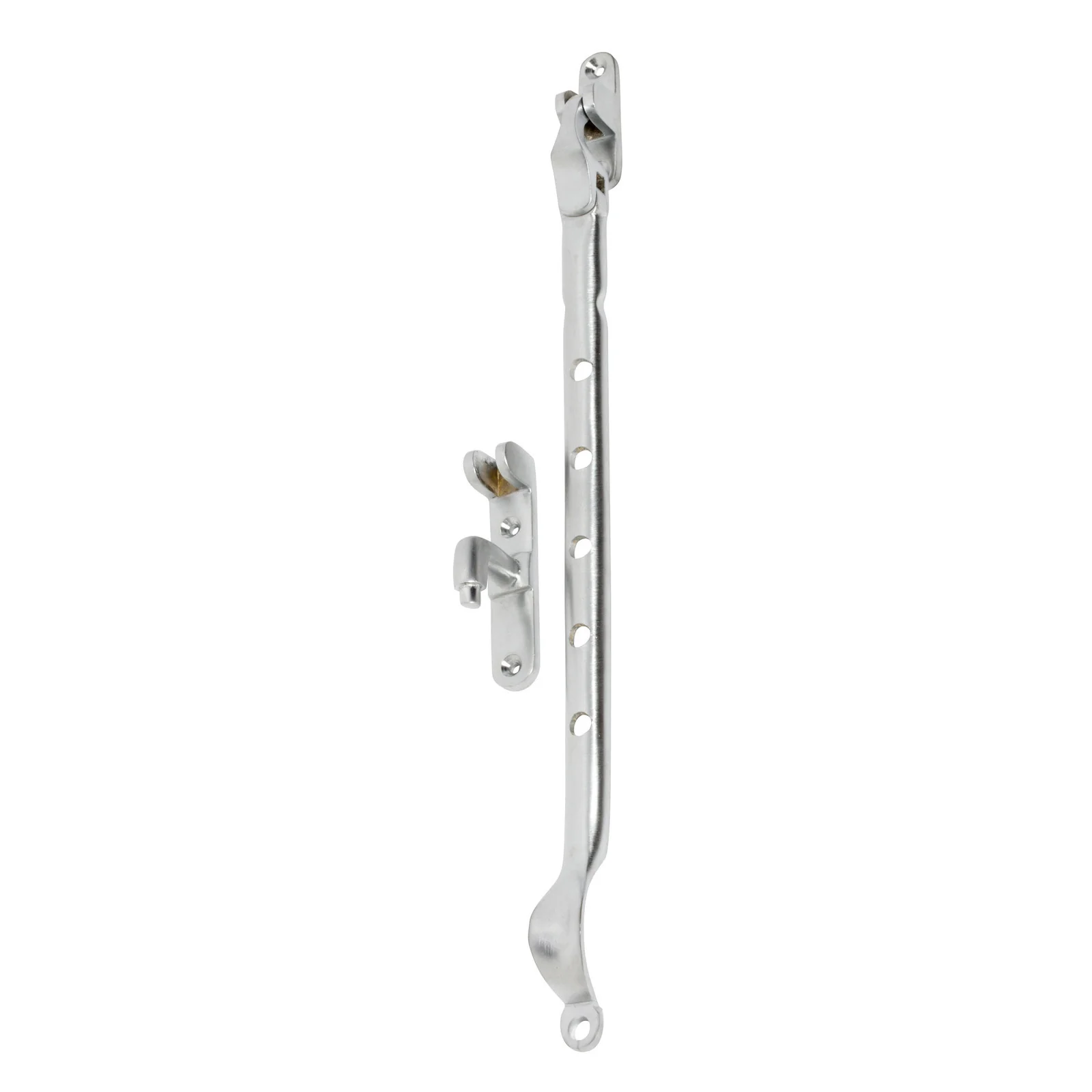 Tradco Casement Stay Sidemount 300mm Satin Chrome 1726