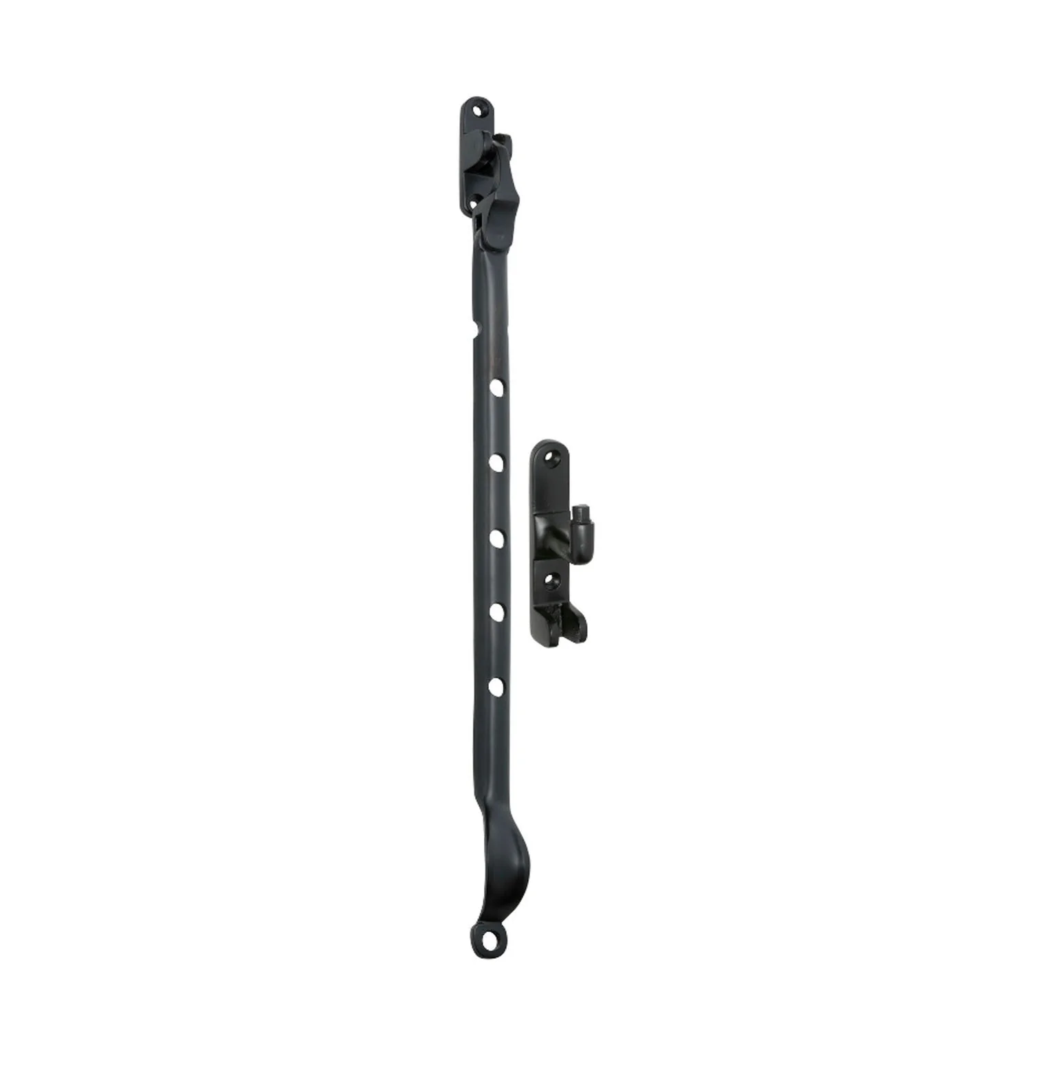 Tradco Casement Stay Sidemount 300mm Matt Black 1905