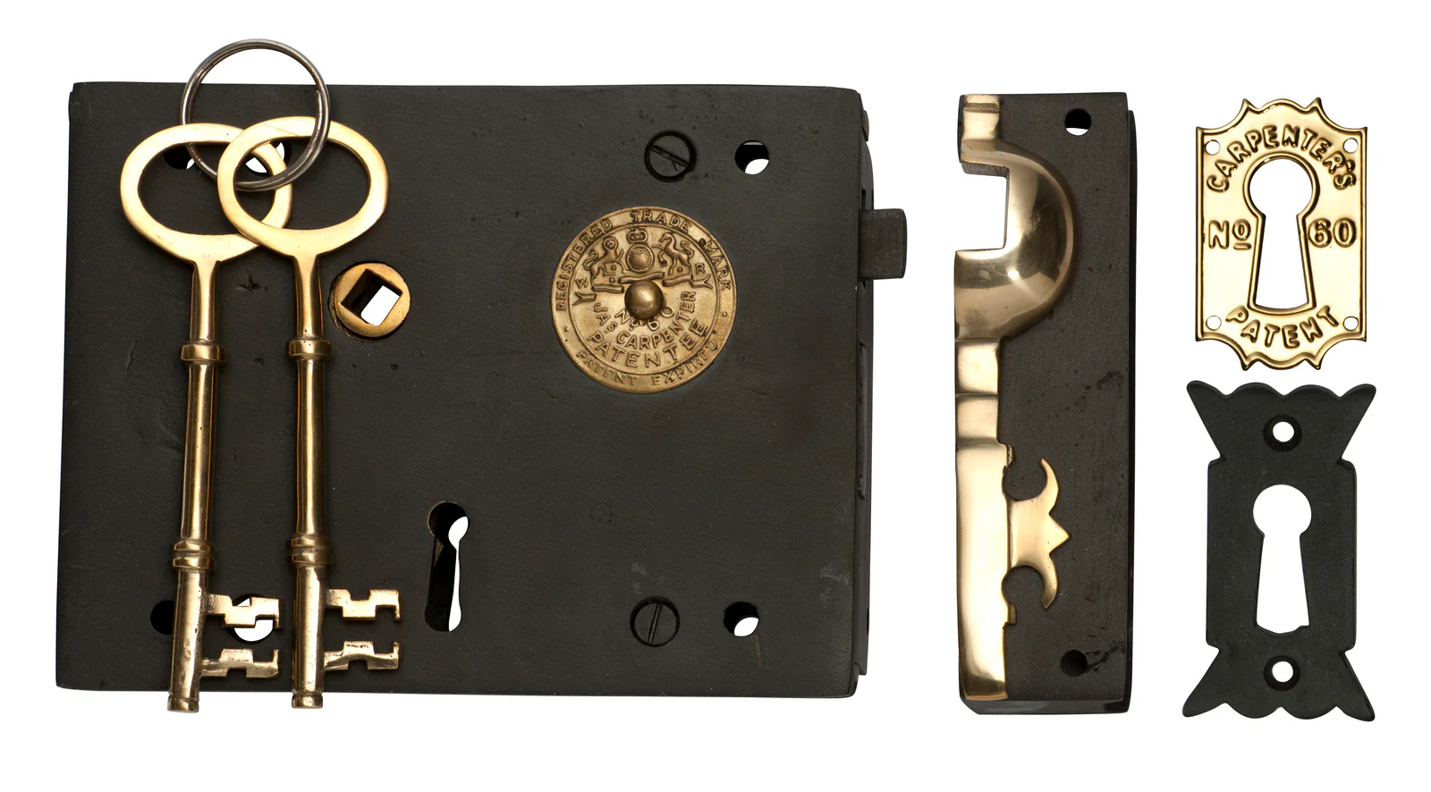 Tradco 2017AF Box Lock Iron Antique Finish Left Hand 150x120mm