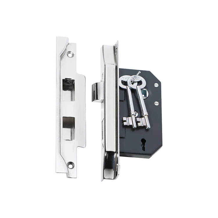 Tradco 2214CP 3 Lever Rebated Lock Polished Chrome 44mm