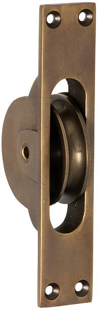 Tradco 2306AB Sash Pulley Antique Brass 25x125mm