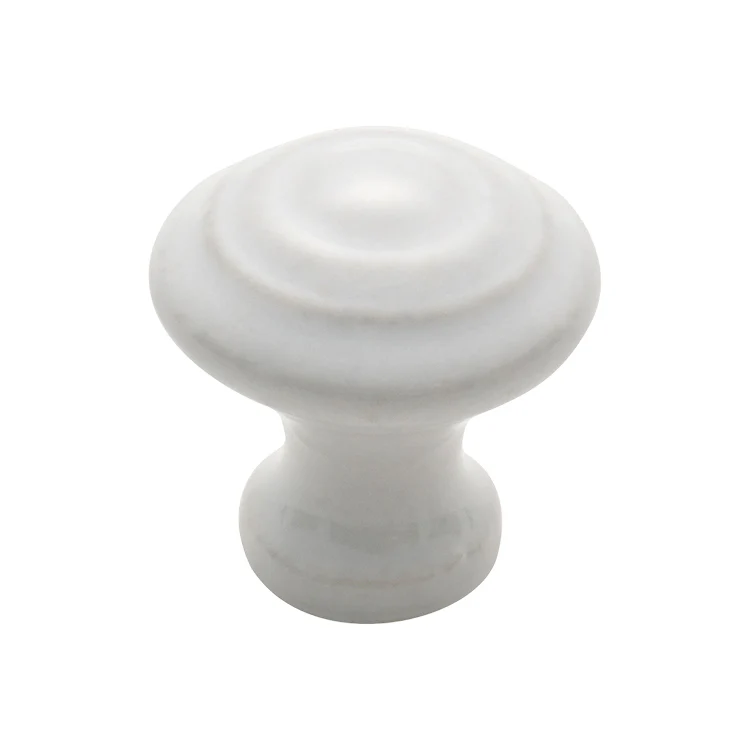 Tradco 3474WH Porcelain Knob Domed White 25mm