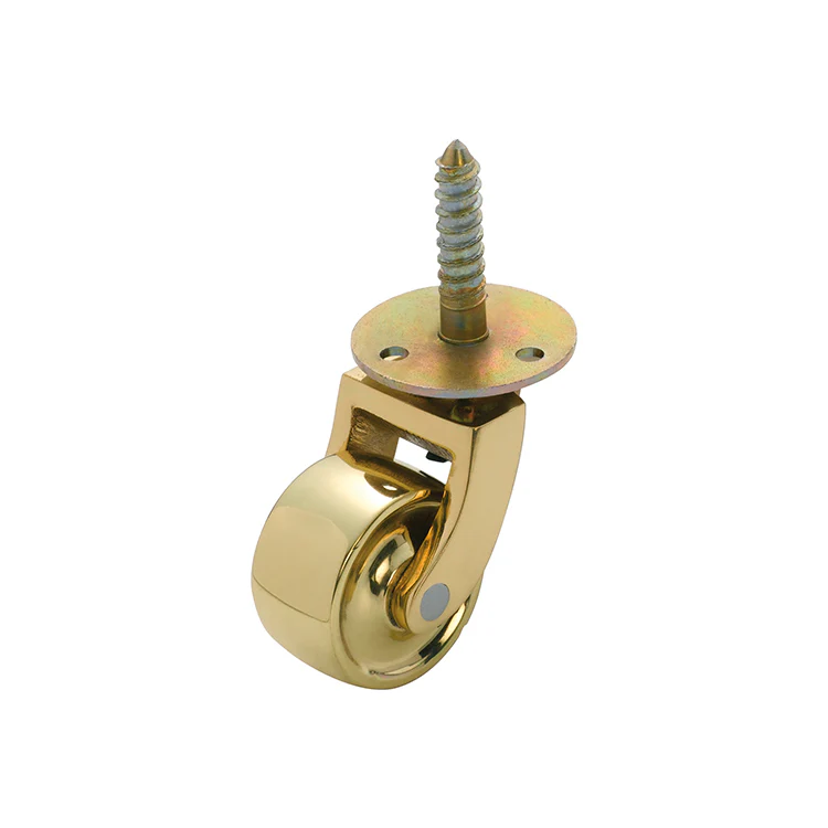 Tradco 3522PB Screw Plate Castor Polished Brass 32mm