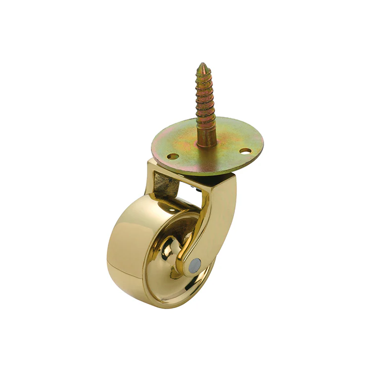 Tradco 3523PB Screw Plate Castor Polished Brass 38mm