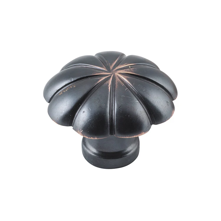 Tradco 3676AC Cupboard Knob Fluted Antique Copper 35mm