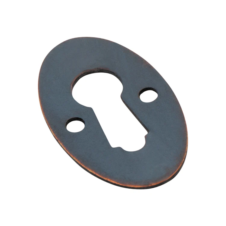 Tradco 3813AC Oval Escutcheon SB Antique Copper 16x28mm