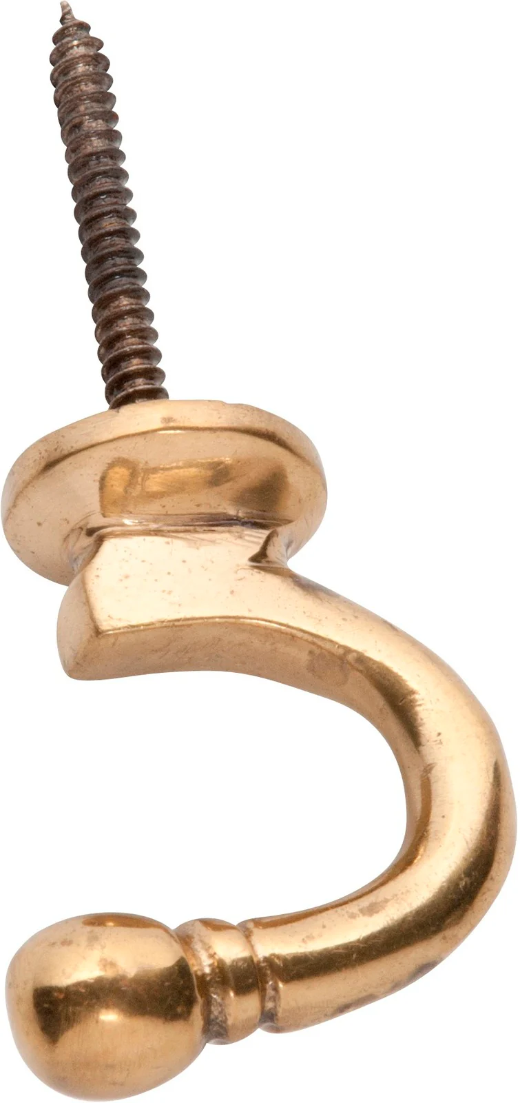 Tradco 3907PB Single Hook / Tie Back Polished Brass 45mm