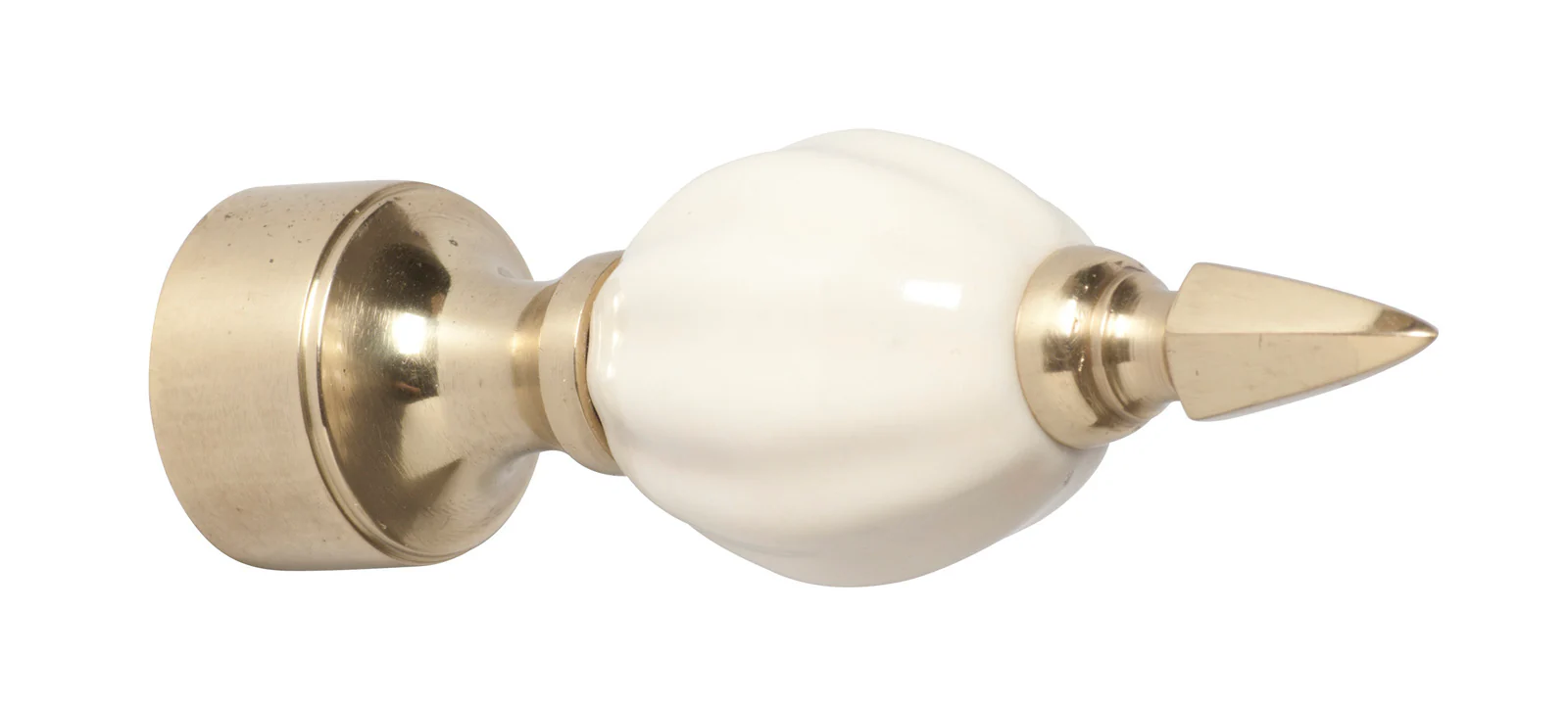 Tradco 4611PB Porcelain Ball Finial 19mm Polished Brass 92x28mm