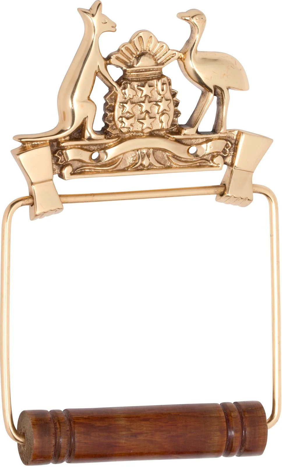 Tradco 4884PB Coat of Arms Toilet Roll Holder Polished Brass