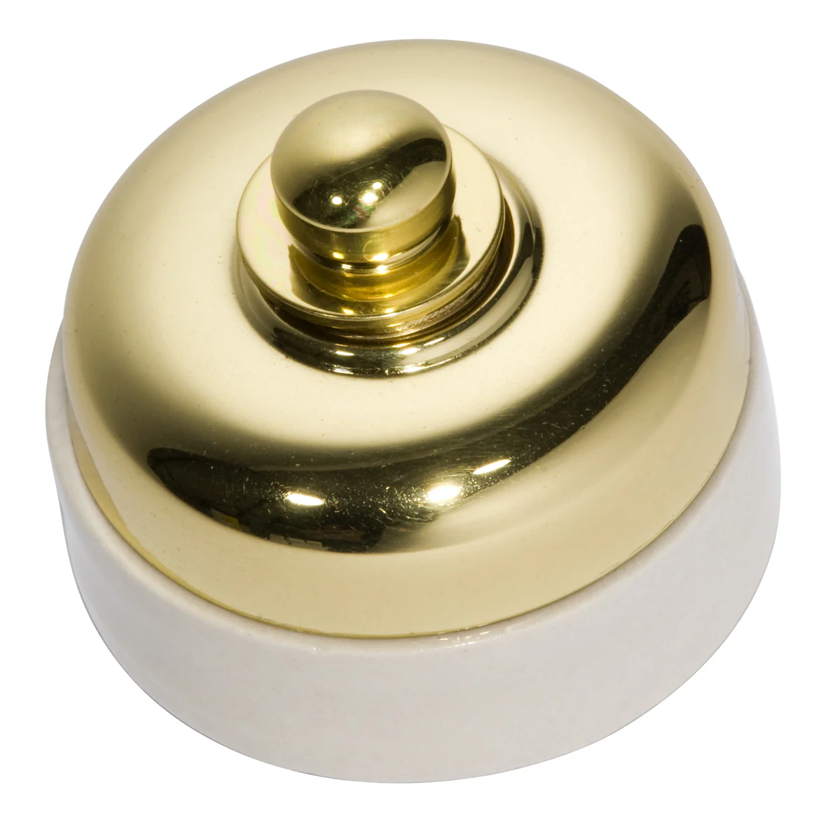 Tradco 5101PB Ivory Porcelain Base Dimmer Polished Brass
