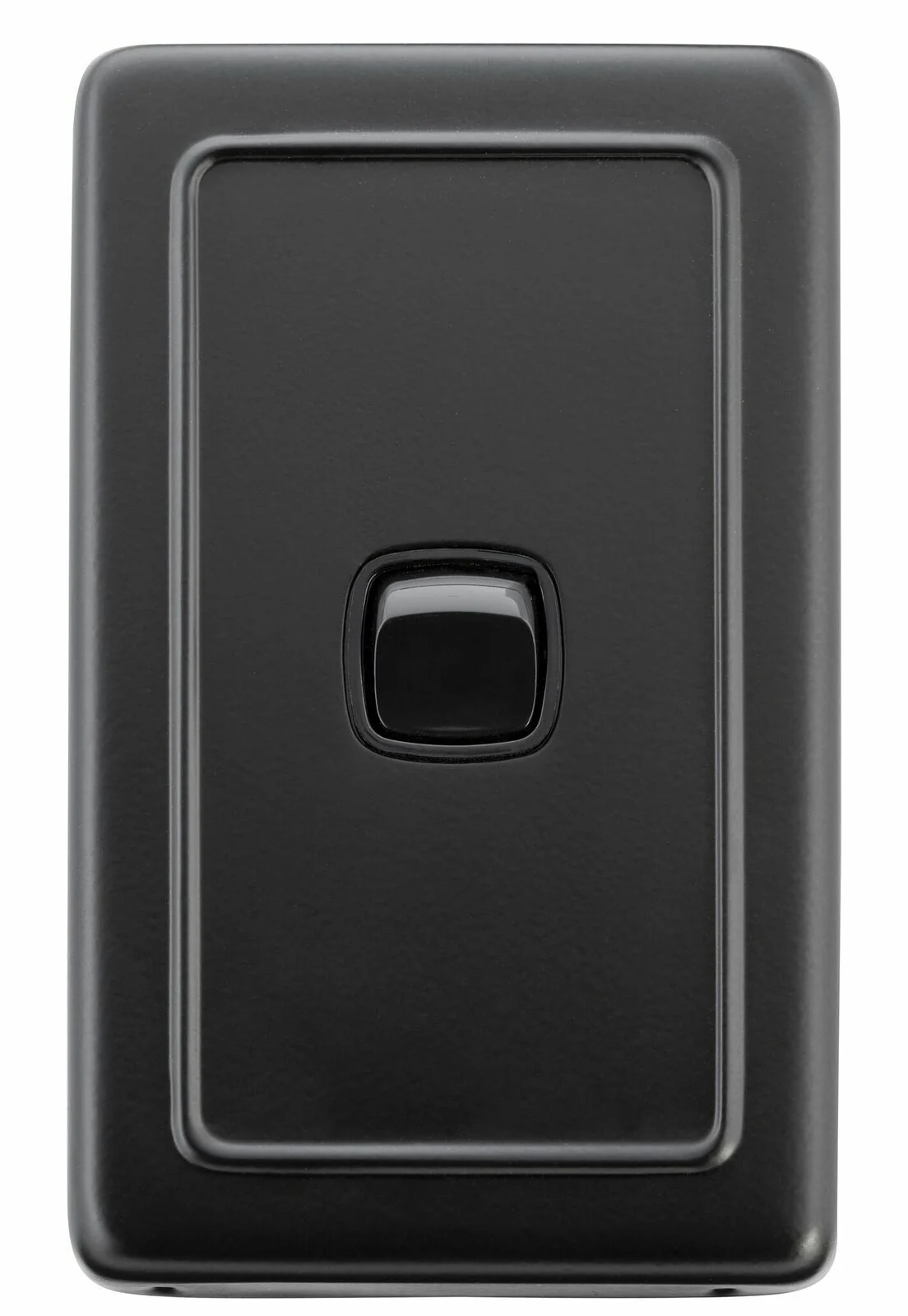 Tradco 5342 1 Gang Flat Plate Rocker Switch Matte Black