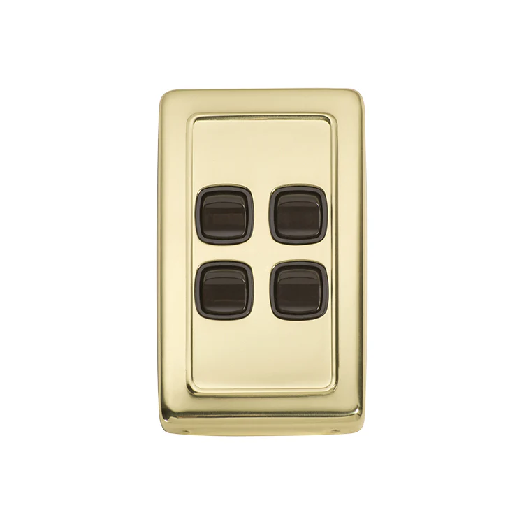 Tradco 5805PB Switch Rocker 4 Gang Polished Brass BR 72x115mm