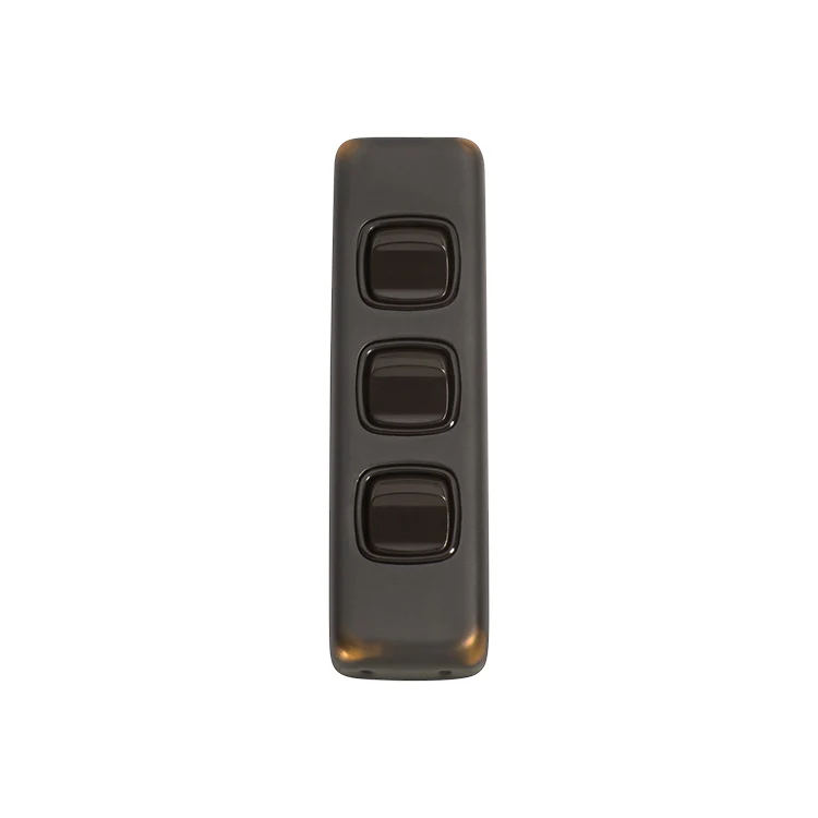 Tradco 5816AC Switch Rocker 3 Gang Antique Copper BR 30x108mm
