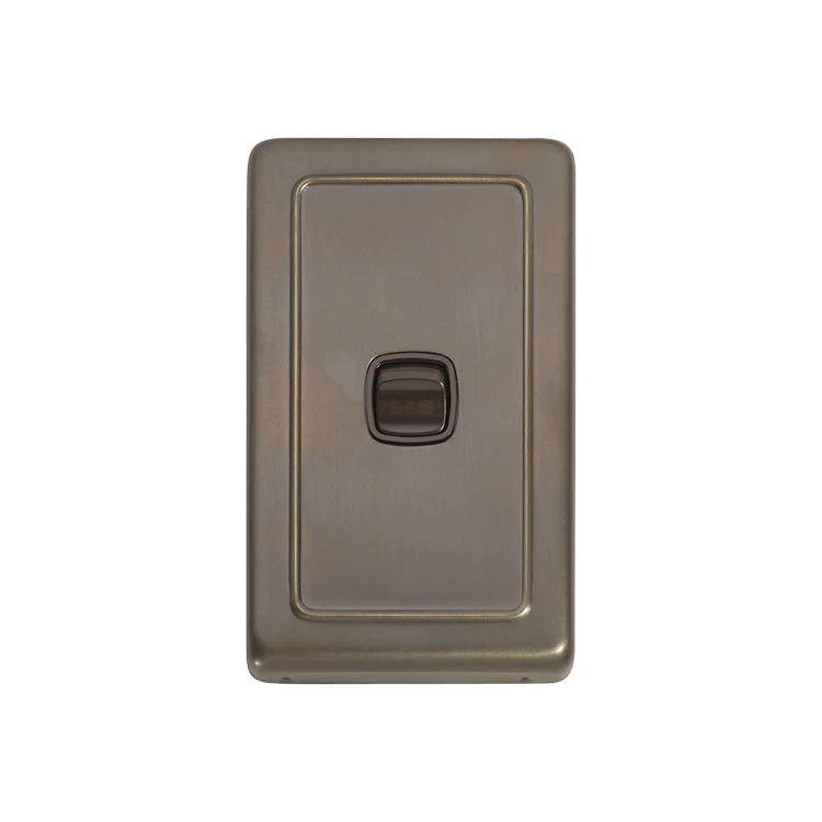 Tradco 5842AB Switch Rocker 1 Gang Antique Brass BR 72x115mm
