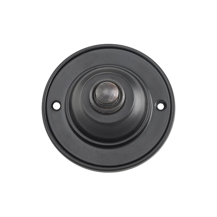 Tradco 9686 Round Bell Push Matte Black 75mm