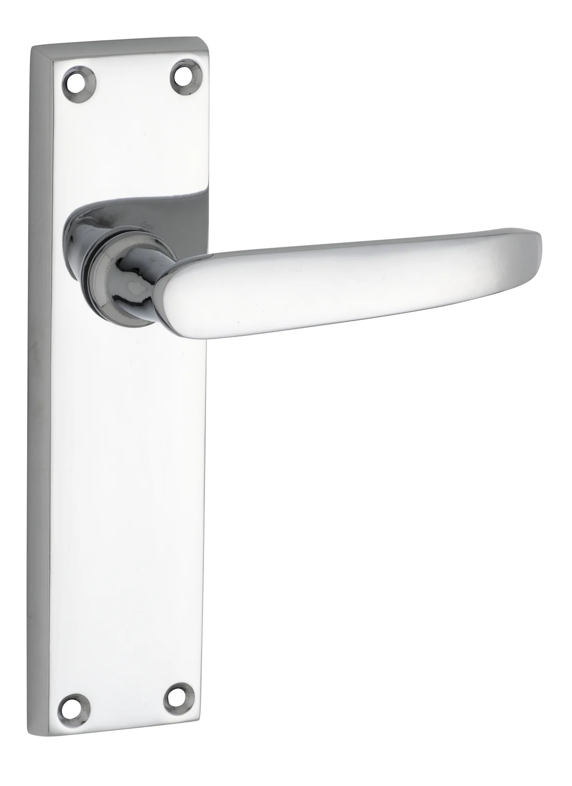 Tradco Balmoral Door Lever Handle on Rectangular Backplate Chrome Plated - Image 2