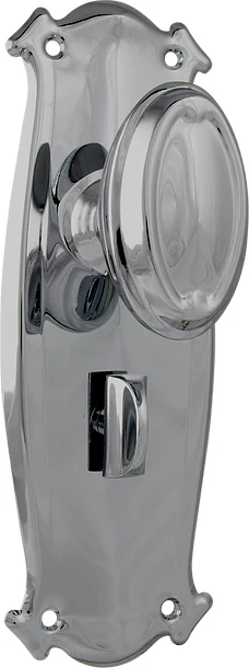 Tradco Bungalow Door Knob on Backplate Chrome Plated - Image 4