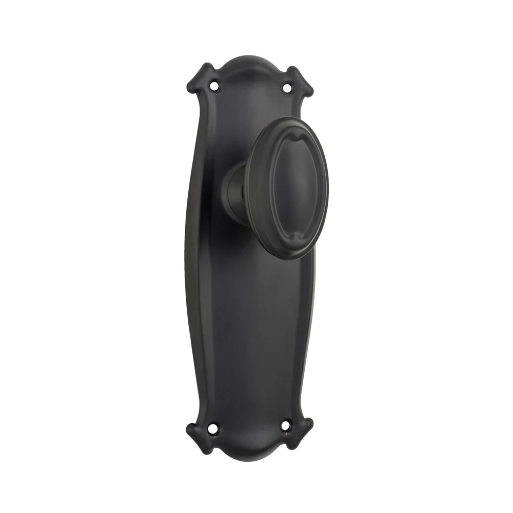 Tradco Bungalow Door Knob on Backplate Matt Black - Image 5
