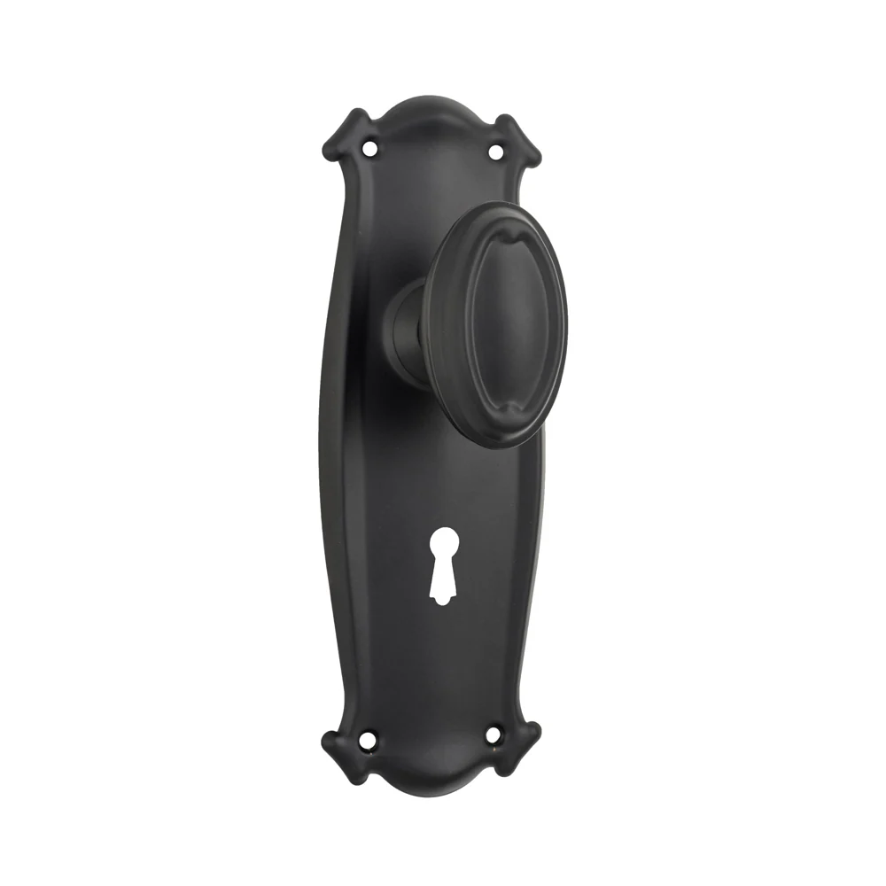 Tradco Bungalow Door Knob on Backplate Matt Black - Image 6
