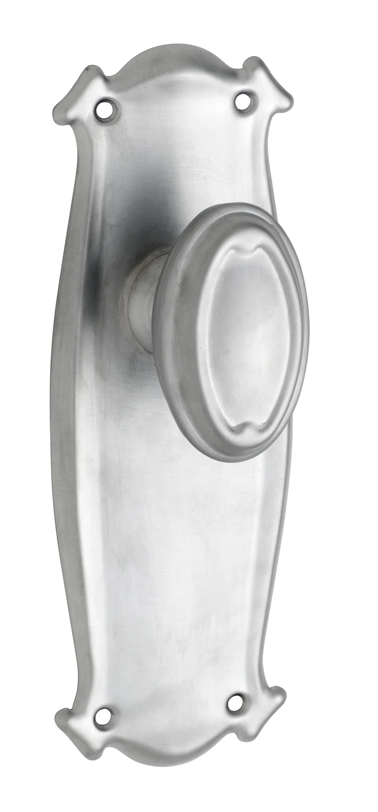 Tradco Bungalow Door Knob on Backplate Satin Chrome - Image 4