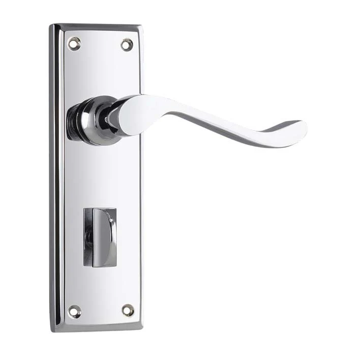 Tradco Camden Door Lever Handle on Rectangular Backplate Chrome Plated - Image 4
