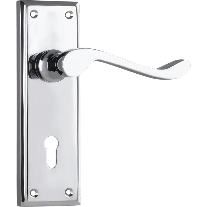 Tradco Camden Door Lever Handle on Rectangular Backplate Chrome Plated - Image 5