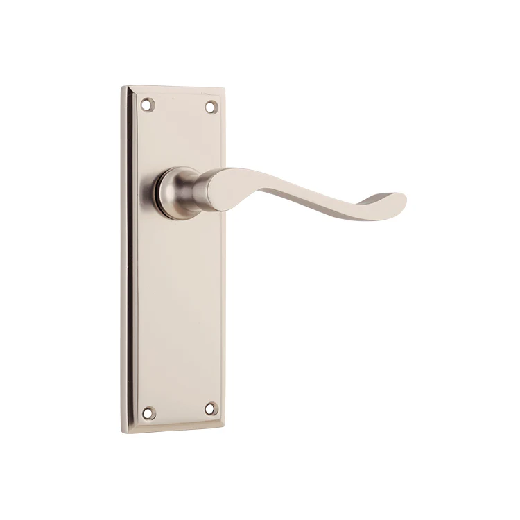 Tradco Camden Door Lever Handle on Rectangular Backplate Satin Nickel - Image 2