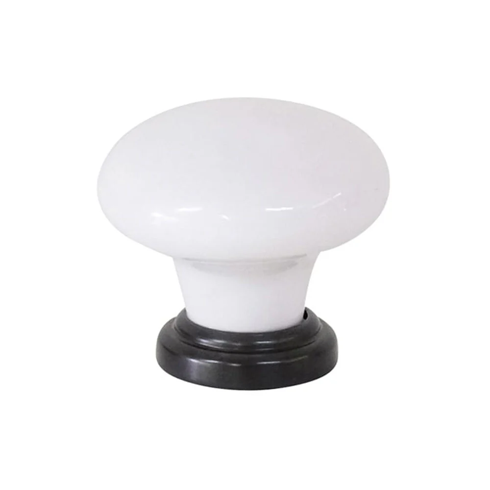 Tradco Cupboard Knob White Porcelain 32x30mm - Available in Various Finishes - Image 2