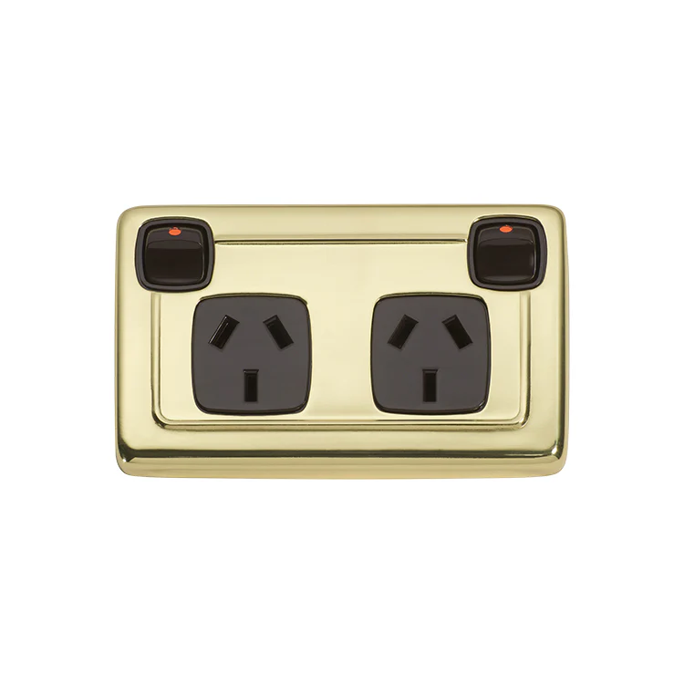 Tradco Double Power Point Polished Brass BR 115x72mm 5809