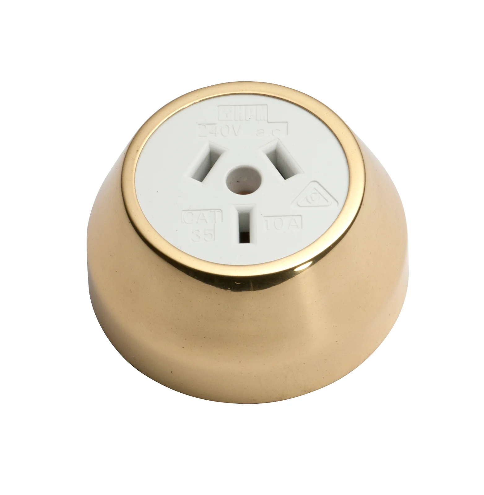 Tradco Federation Socket Polished Brass White 5478