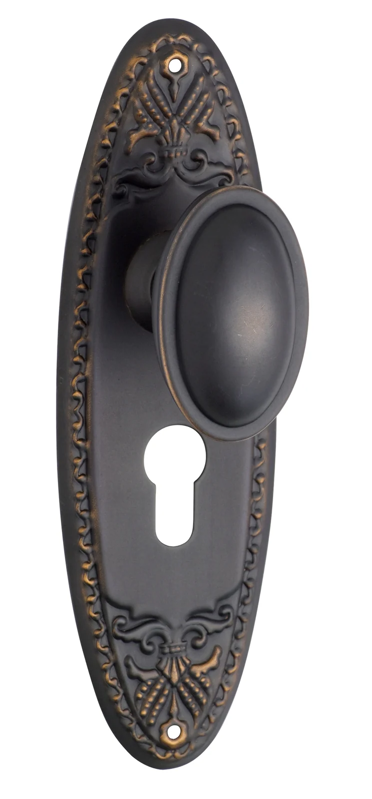 Tradco Fitzroy Door Knob on Backplate Antique Copper - Image 3
