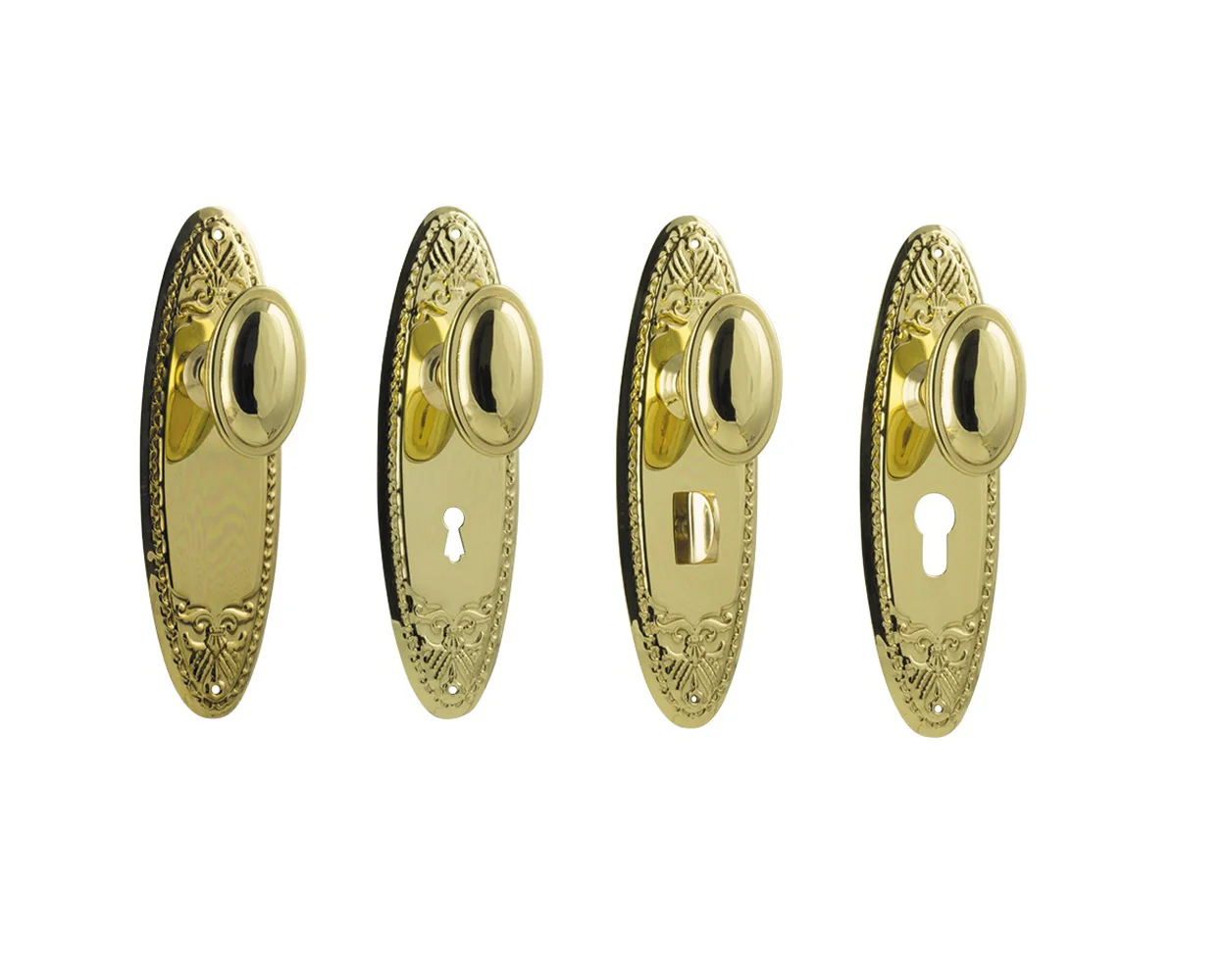 Tradco Fitzroy Door Knob on Backplate Polished Brass