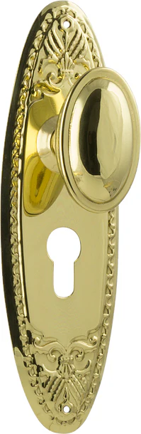 Tradco Fitzroy Door Knob on Backplate Polished Brass - Image 2