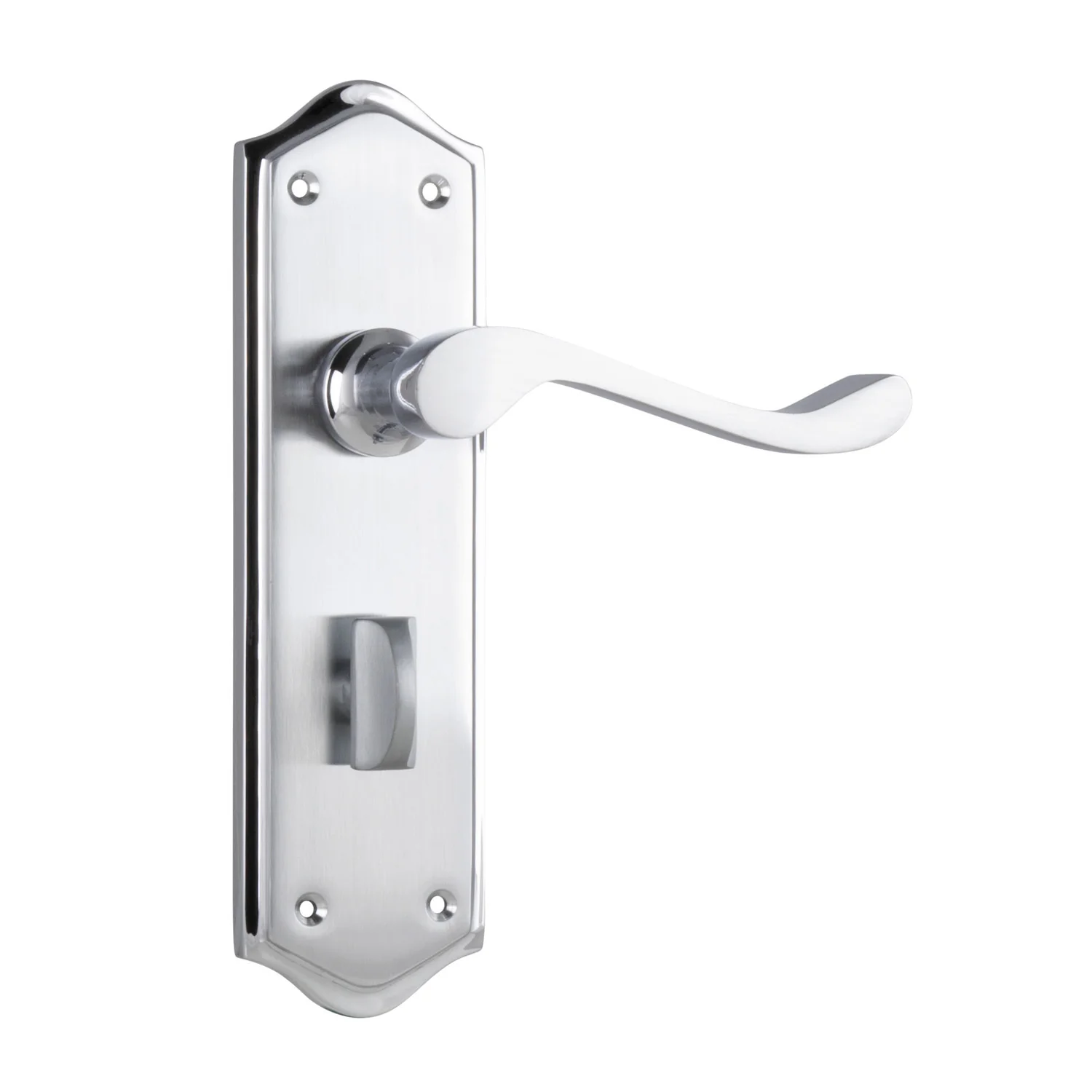 Tradco Henley Door Lever on Long Backplate Satin Chrome - Available in Various Function - Image 3