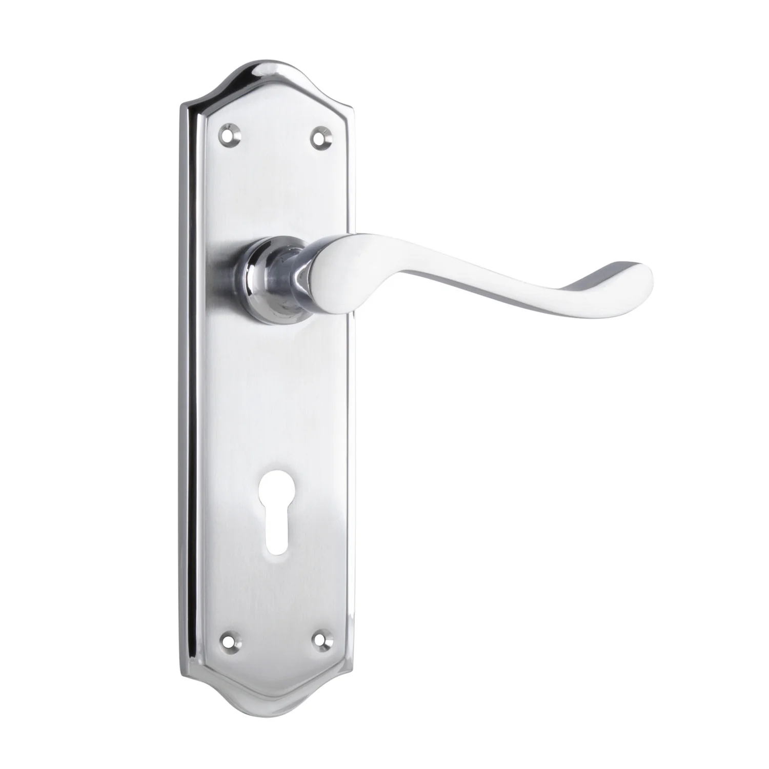 Tradco Henley Door Lever on Long Backplate Satin Chrome - Available in Various Function - Image 5