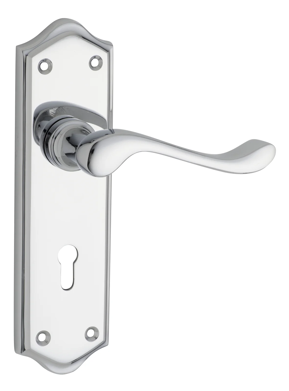 Tradco Henley Lever Door Handle on Shouldered Backplate Chrome Plated - Image 5