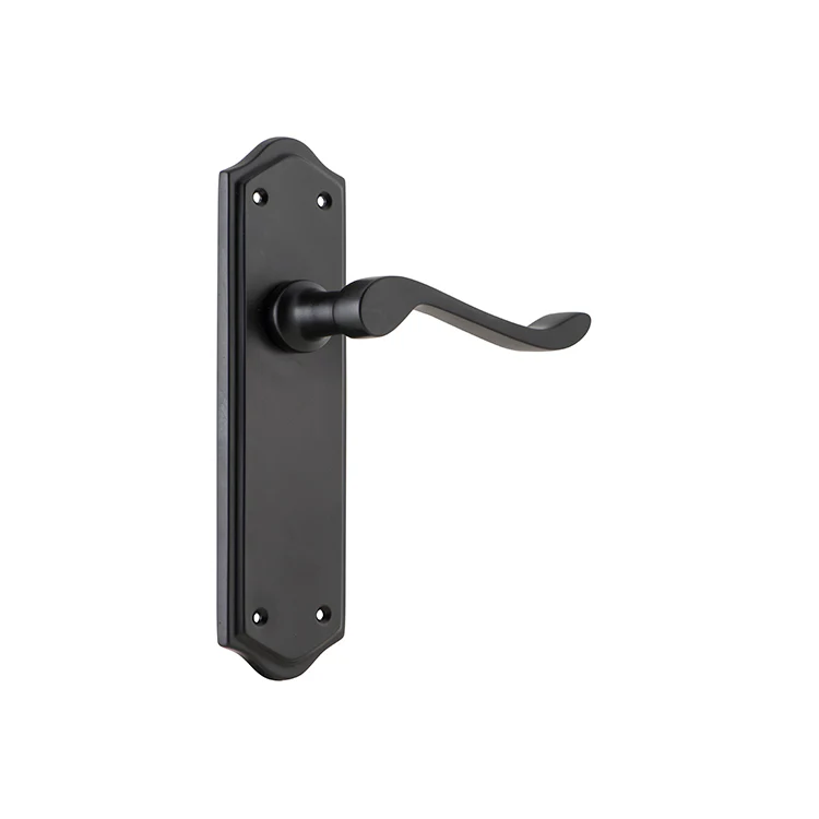 Tradco Henley Lever Door Handle on Shouldered Backplate Matt Black - Image 2