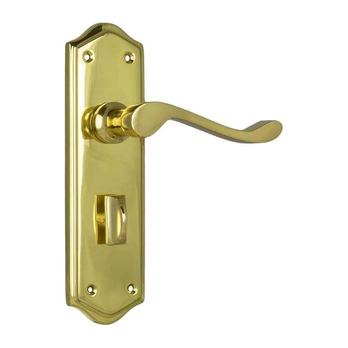 Tradco Henley Lever Door Handle on Shouldered Backplate Polished Brass - Image 4