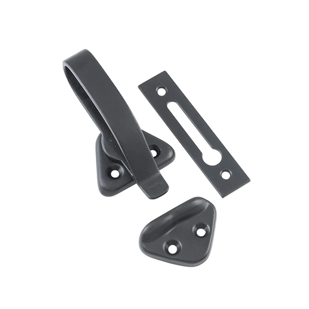 Tradco Hopper Window Fastener Matt Black 74x39mm 9643