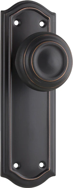 Tradco Kensington Door Knob on Backplate Antique Copper - Available in Various Functions - Image 2