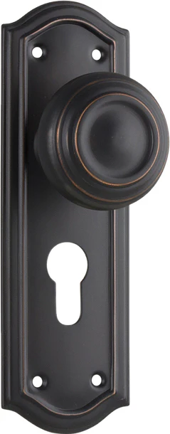 Tradco Kensington Door Knob on Backplate Antique Copper - Available in Various Functions - Image 3