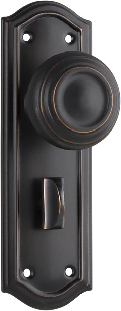 Tradco Kensington Door Knob on Backplate Antique Copper - Available in Various Functions - Image 4