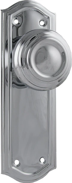 Tradco Kensington Door Knob on Backplate Chrome Plated - Image 2
