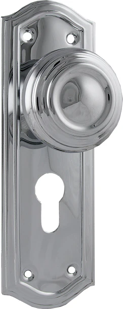Tradco Kensington Door Knob on Backplate Chrome Plated - Image 3