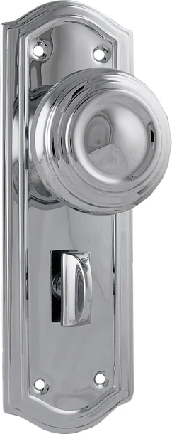 Tradco Kensington Door Knob on Backplate Chrome Plated - Image 4