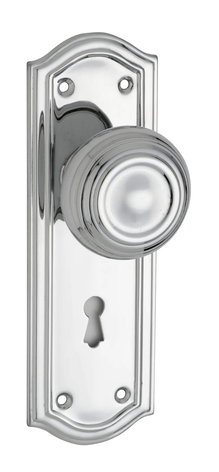 Tradco Kensington Door Knob on Backplate Chrome Plated - Image 5