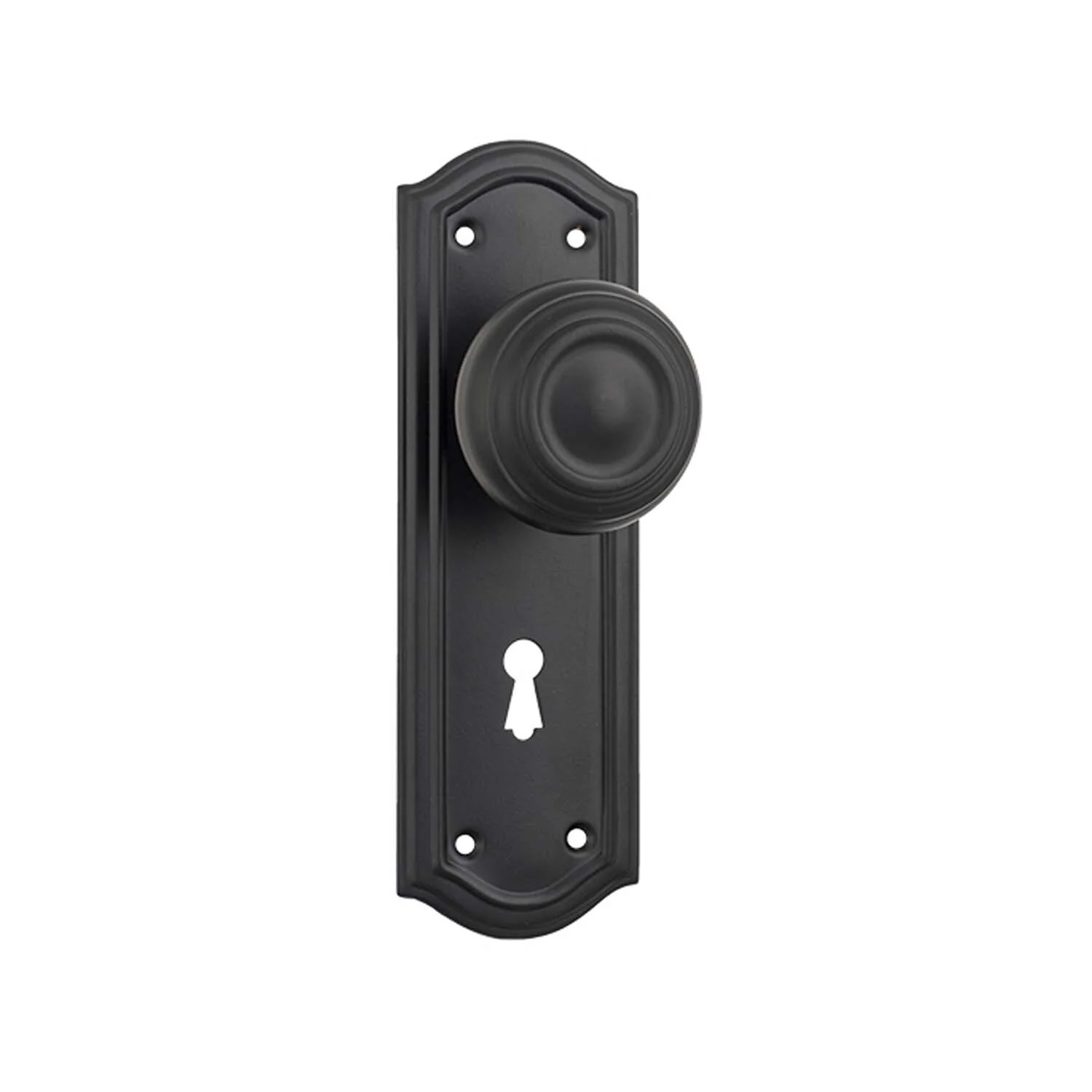 Tradco Kensington Door Knob on Backplate Matt Black - Image 6