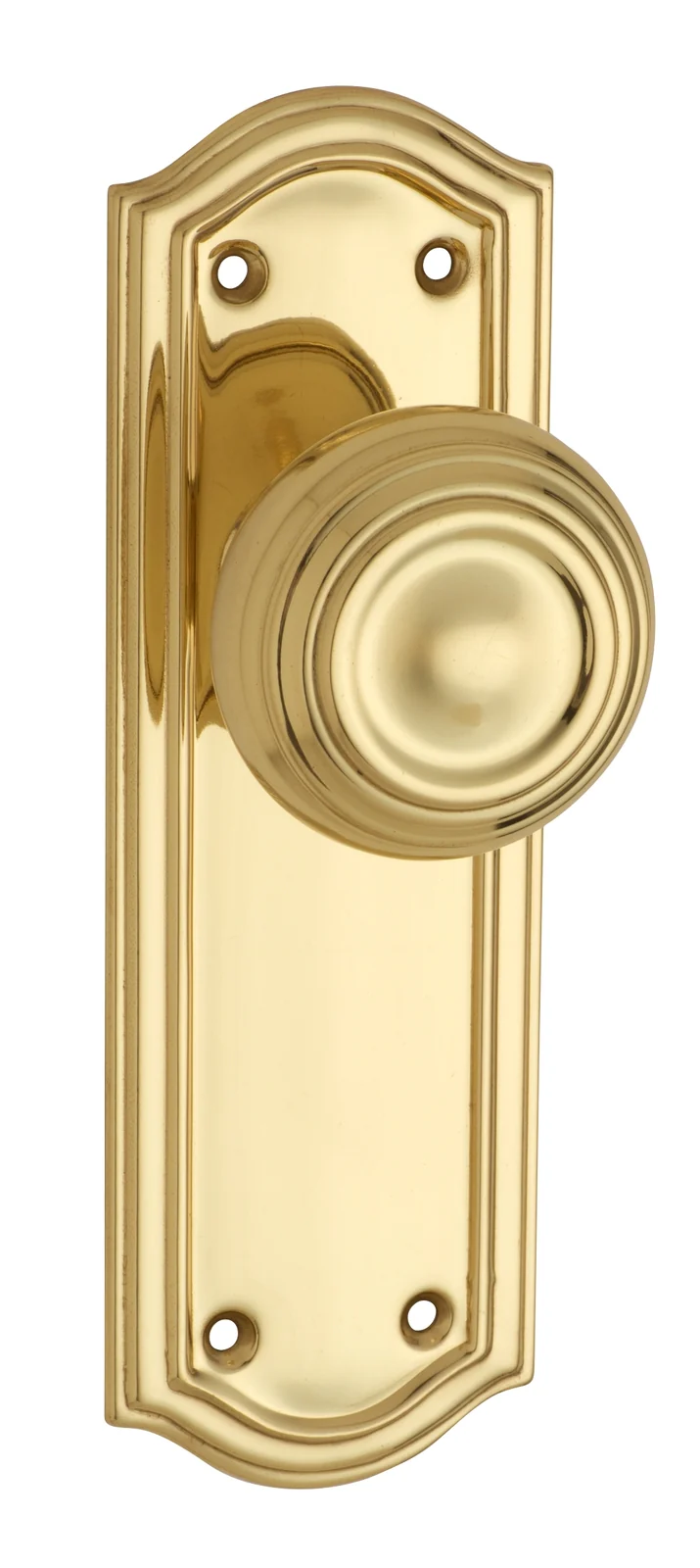 Tradco Kensington Door Knob on Backplate Polished Brass - Image 3