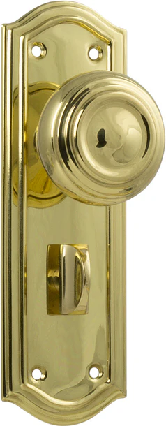 Tradco Kensington Door Knob on Backplate Polished Brass - Image 4
