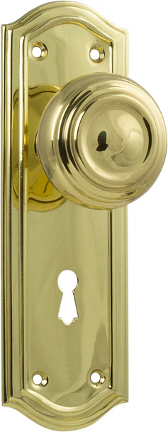Tradco Kensington Door Knob on Backplate Polished Brass - Image 5